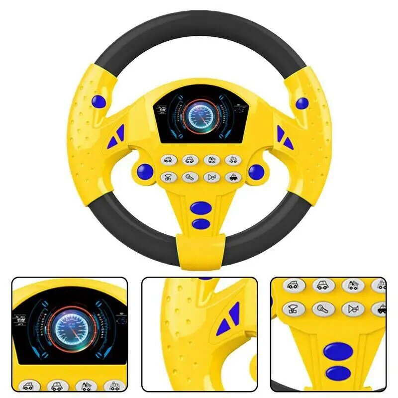 Cartoon symulacja elektryczna jazdy samochodem kierownica dziecko zabawki wydające dźwięk dzieci wczesna edukacja wózek jazdy zabawki