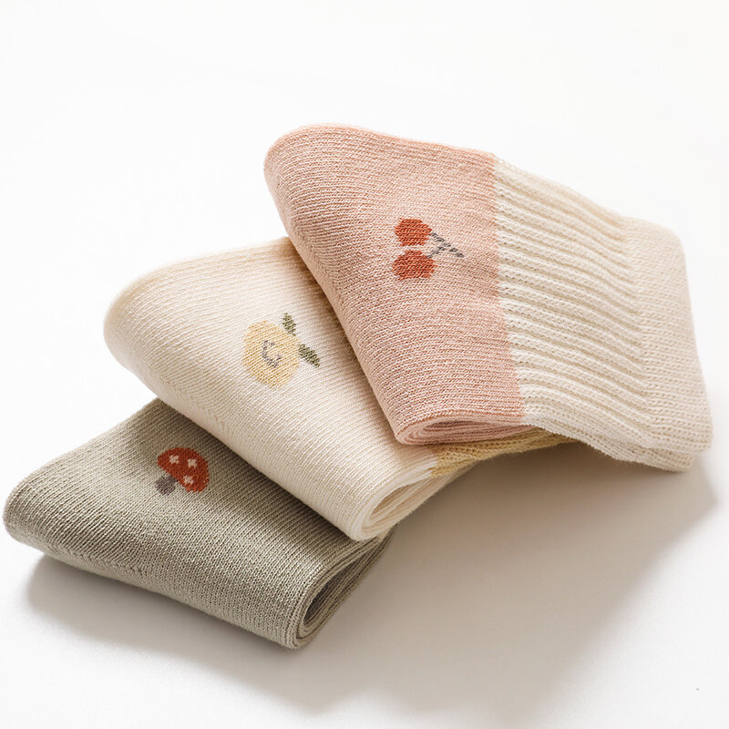 Chaussettes respirantes en coton peigné pour nouveau-né, 3 paires/lot, de couleur assortie, pour garçon et fille de 0 à 5 ans, collection printemps et été, 2023
