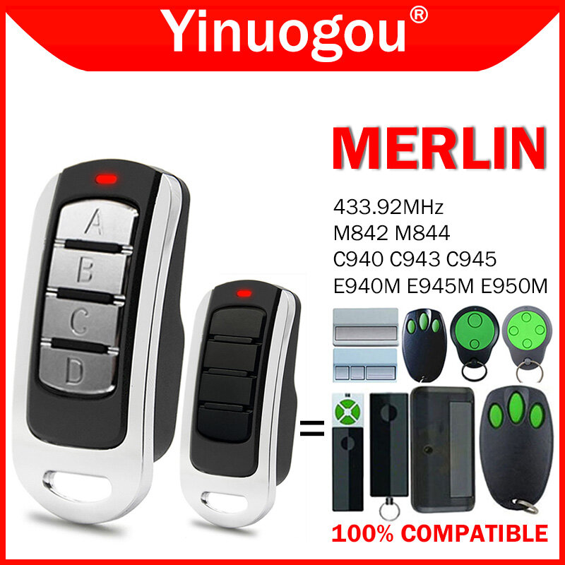 MERLIN 2.0 M842 M844 C940 C943 C945 E940M E945M E950M telecomando apriporta per Garage 433.92mhz trasmettitore di ricambio per Garage