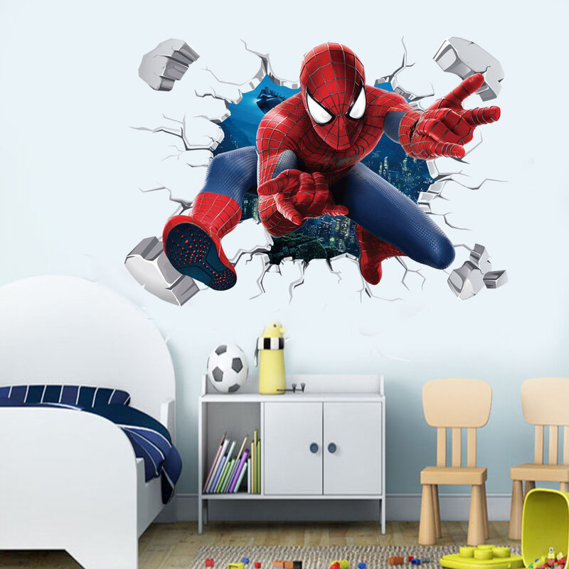Spiderman Super Captain America Hulk Heroes Wand Aufkleber Für Kinder Zimmer Home Schlafzimmer PVC Decor Cartoon Film Wandbild Kunst Abziehbilder