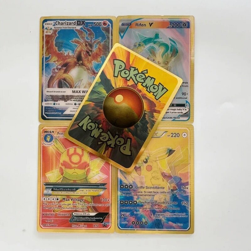 New Pokemon 3D Shining Rainbow Cards English Vmax Gx Charizard Pikachu Trading Game Collection Battle Card Children Toys Gift
