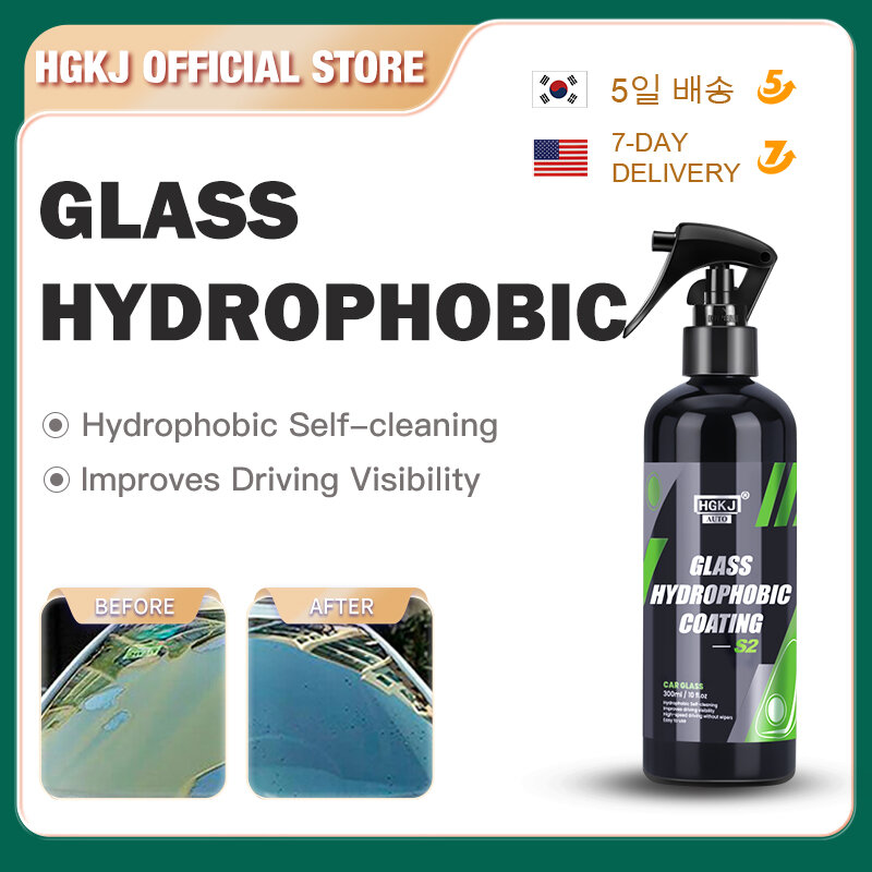 Espray repelente al agua de vidrio para automóviles, revestimiento de protección Nano hidrofóbica para parabrisas de cerámica de larga duración, antilluvia, HGKJ S2