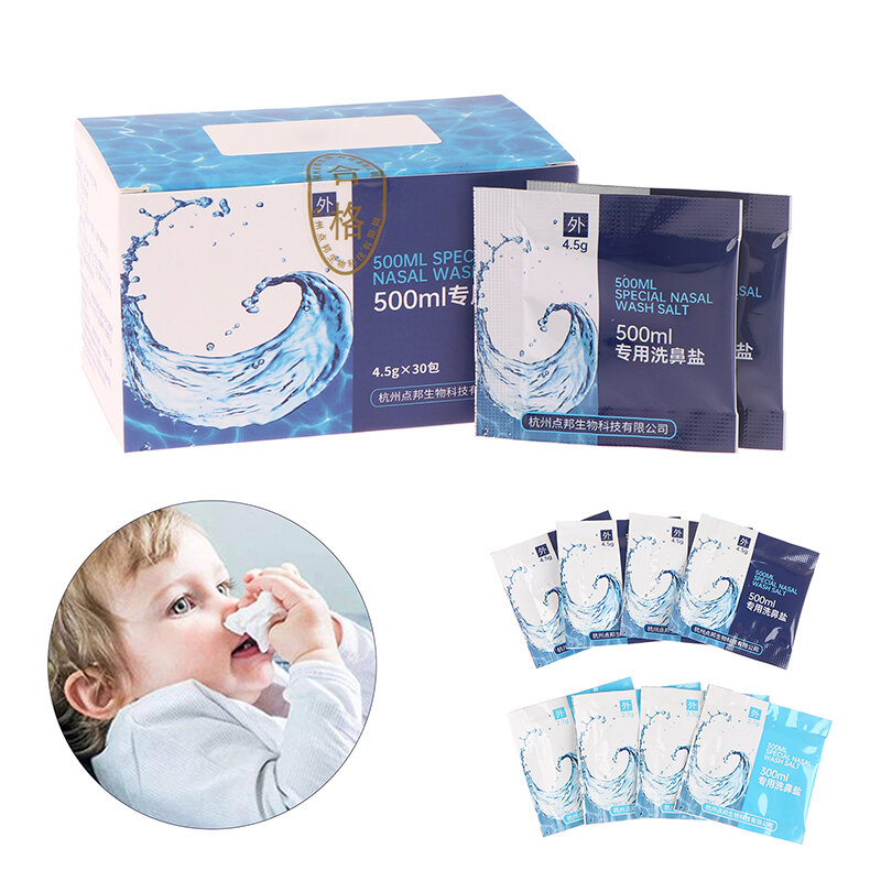 30 pz/scatola lavaggio nasale sale risciacquo Mix rinite allergica sollievo naso Cavity Protector irrigazione per 2.7g 4.5g adulti detergente per naso