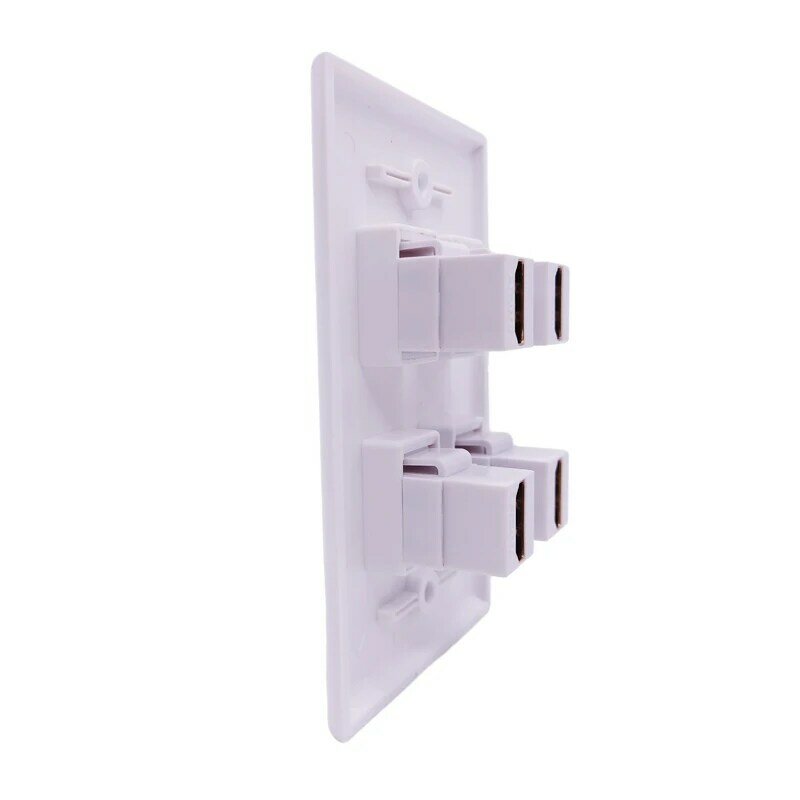 4 Ports HDMI2.0 Faceplate In White Pass Through Four Gangs HDMI US Standard Wall Panel Socket For HD Audio Video Connector