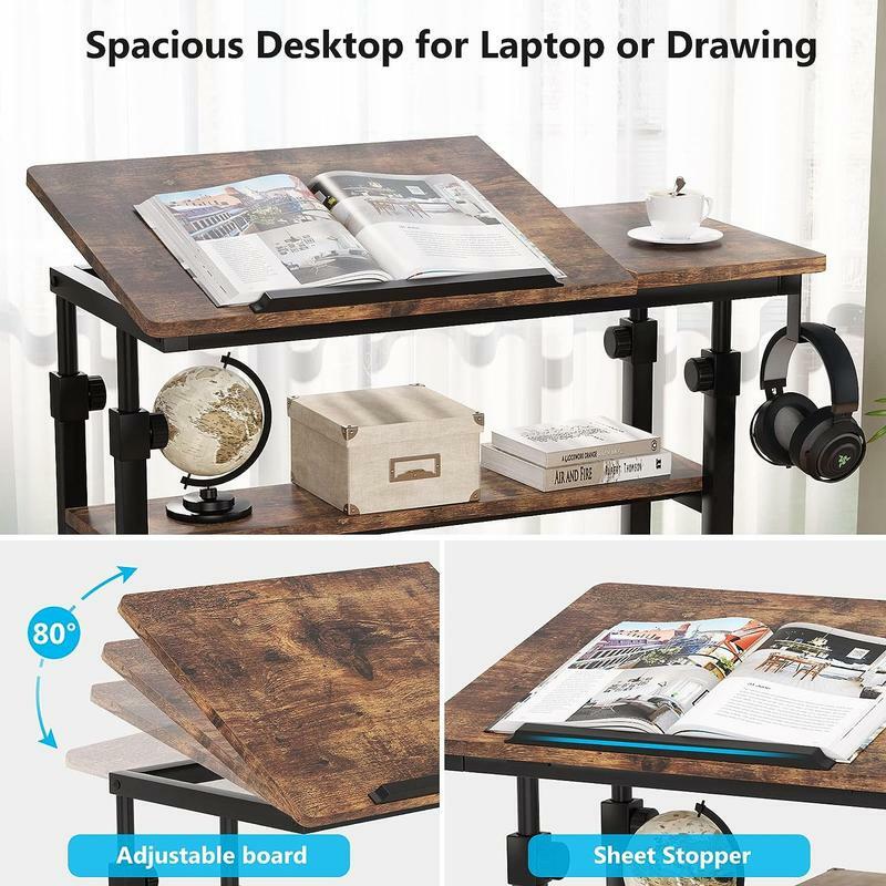Tribesigns 소파 침대용 소형 휴대용 노트북 책상, 높이 조절 스탠딩 테이블