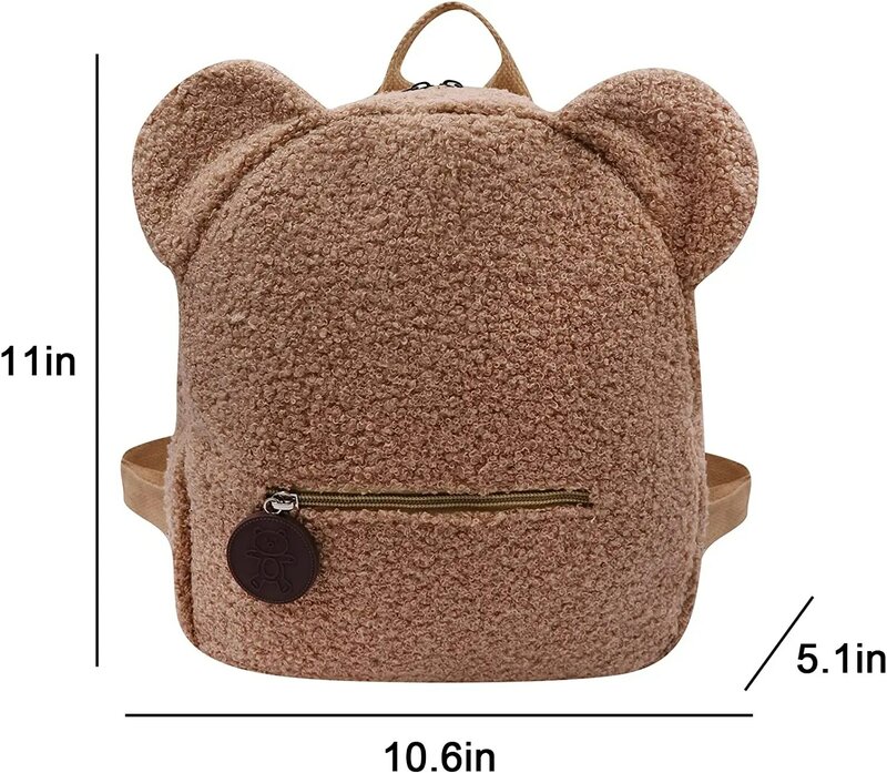 개인 자수 귀여운 학교 곰 귀 동물 봉제 배낭, 사용자 정의 모든 이름 작은 배낭 Kawaii 책가방