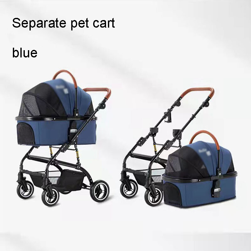 Pet Cart Dog Car Seat Separate Large Pet Stroller Kitty Four Wheels Disabled Pets Go Out For A Walk Travel Shopping Dog Stroller