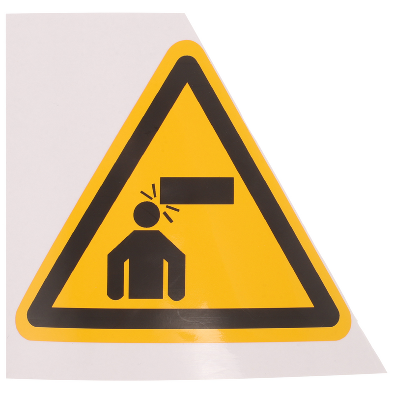 Awas stiker tanda pertemuan, hati-hati, cuci gudang rendah, Label peringatan kepala Anda