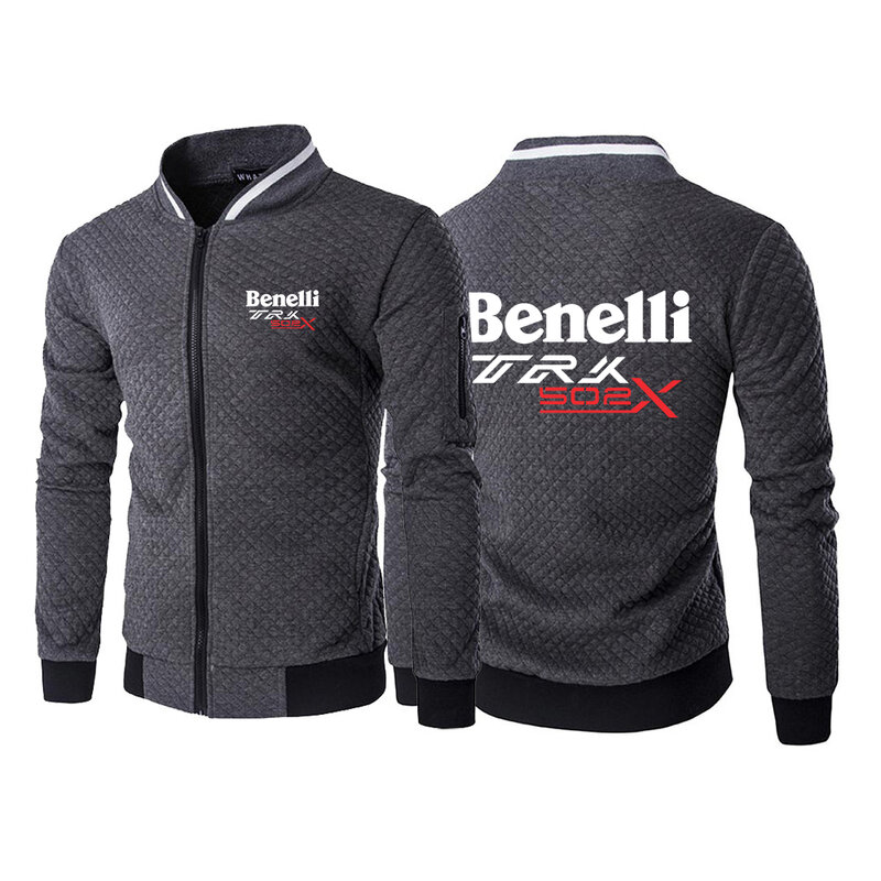 Benelli-Manteau Slim Sportedly pour Homme, Col Rond, Manches sulf, Fermeture Éclair, Mode Printemps et Automne, TRK 502X, Impression, 2023