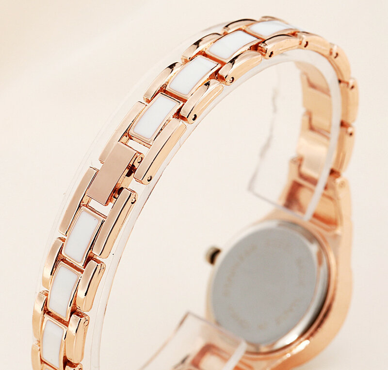 Rosa ely-Montre-bracelet à quartz en acier inoxydable pour femme, montres de luxe pour femme, montre à quartz précise
