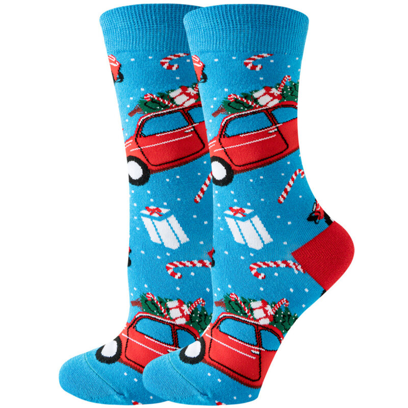 Рождественские носки для женщин, забавный Санта-Клаус, Рождественская елка, милые носки с мультяшными животными для девочек и новогодних подарков