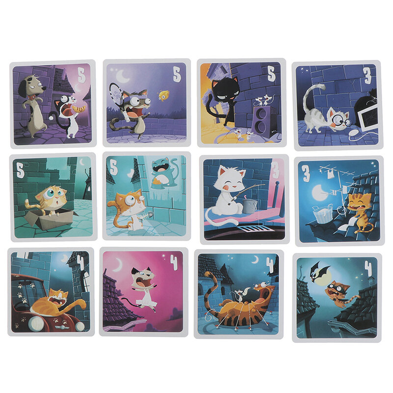 Versão em Inglês Chabyrinthe Jogos de Tabuleiro para Crianças, Kitten Cat Cartões, Party Card Game, Cute Gift, Casa, Mais Novos, 1 Conjunto