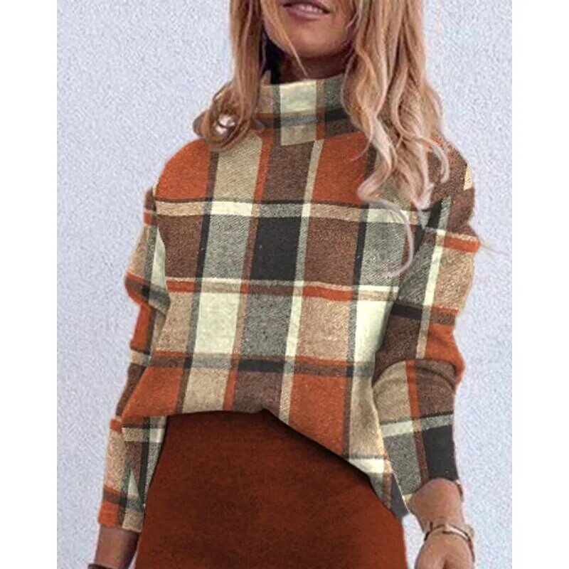Women's Fashion Long Sleeve Round Neck Pullover Sweatshirt Top High Waist Skirt Suit Autumn Winter New Slim Fit Printing Suit