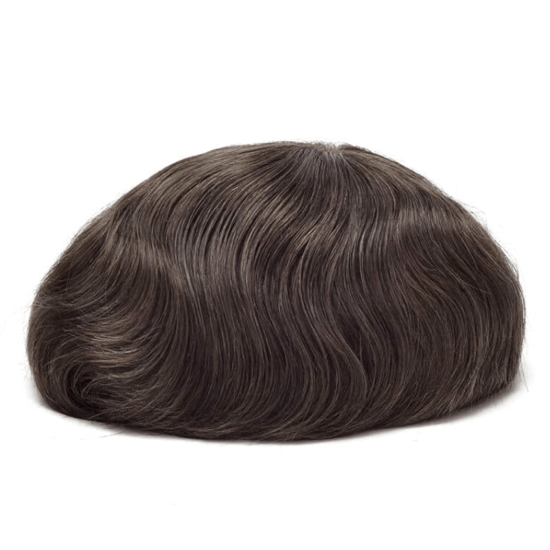 Sistema suíço completo do cabelo do laço com linha fina realística para homens, peruca respirável, prótese masculina do cabelo, cabelo humano de 100%