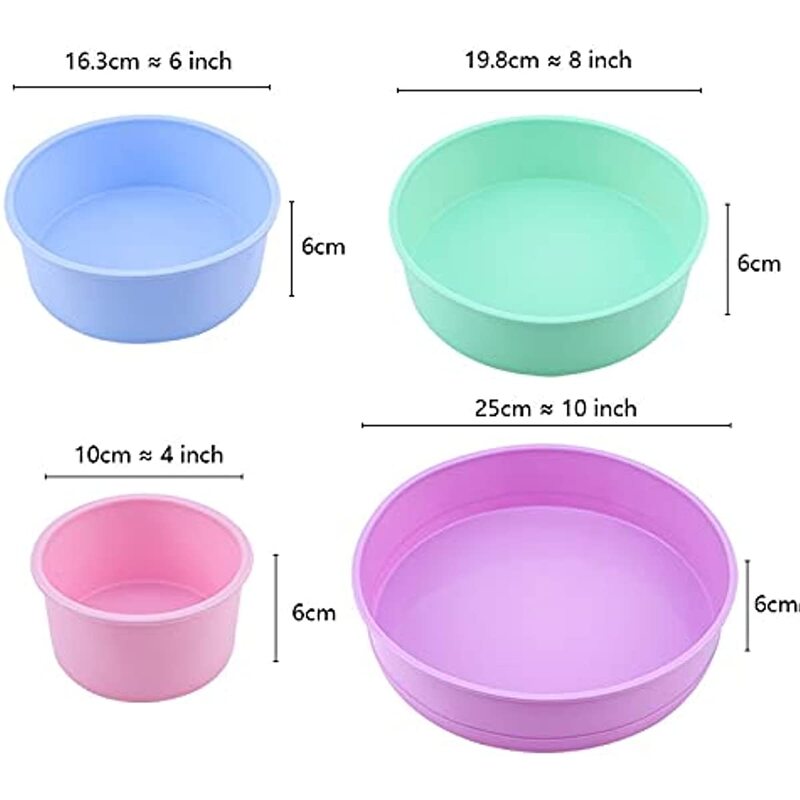 4 6 8 10 Inch Round Shape Mold Silicone Small Cake Baking Pan Mousse Fondant Cylinder Mould For Pastry Dessert Jelly Wholesale