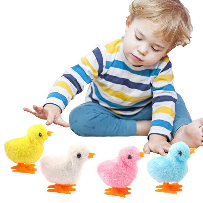 Mainan edukasi anak ayam, bentuk ayam lucu hewan boneka jam tangan berjalan mainan pendidikan anak-anak hadiah Natal lucu Klasik