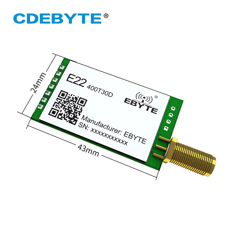 SX1262 LoRa Transcsec Sans Fil DIY Tech UART DIP 400MHz 30dBm CDEBYTE E22-400T30D SMA-K Antenne Faible Consommation D'énergie IoT