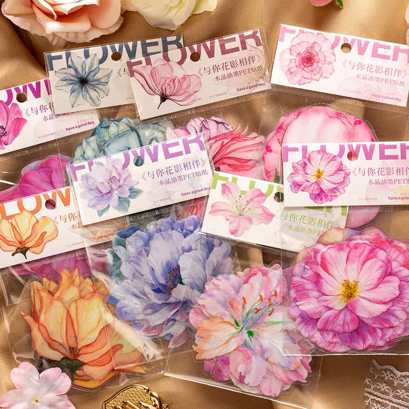 10 stücke Vintage Pflanze Aufkleber große Blume frische kreative Blumen Rosen Hand Konto Dekoration Briefpapier