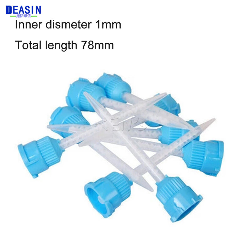 50 pçs dental silicone borracha transportando cabeça de mistura descartável impressão bocais de mistura dicas de mistura tubo dental materiais ferramentas