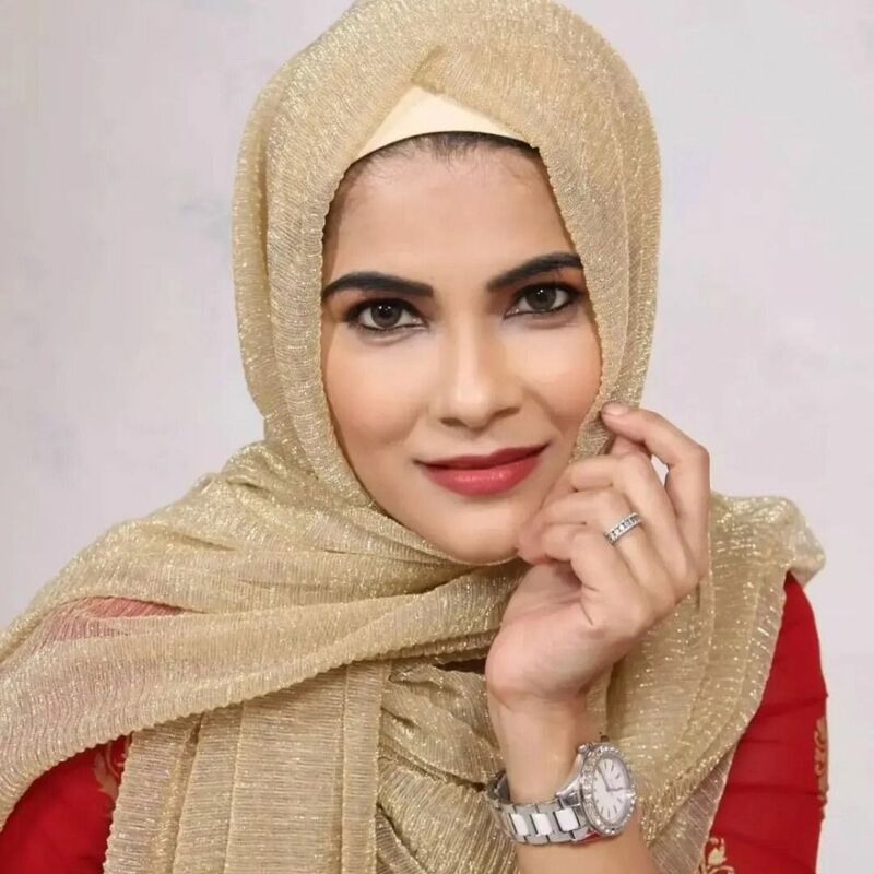 Sciarpa con testa in seta dorata glitterata sciarpa morbida con involucri femminili scialli Hijab musulmani Foulard Ladies Thin Headwrap tinta unita