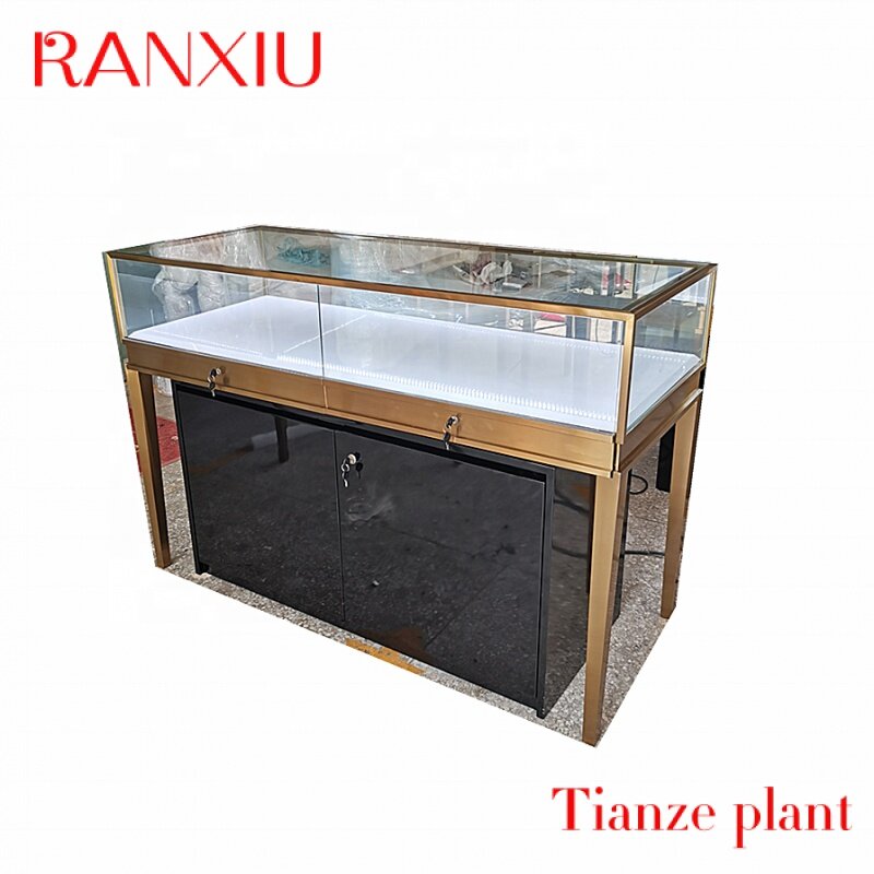 CustomStainless Steel Jewelry Store Display Counter Glass Display Cabinet  Luxury Jewelry Showcase for Retail Shop