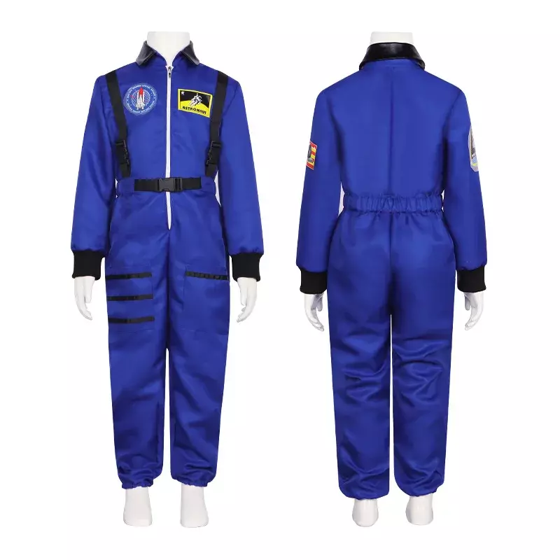 Traje de astronauta adulto, traje espacial, trajes cosplay, traje de Halloween com zíper, macacão de voo, uniforme plus size