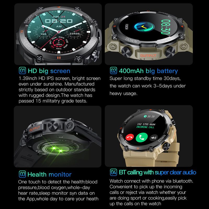 CanMixs 스마트 워치 남자 IP68 방수 블루투스 통화 스포츠 시계 400mah smartwatch new in 2022 건강 모니터 남자 시계 안드로이드 스마트워치 한글지원