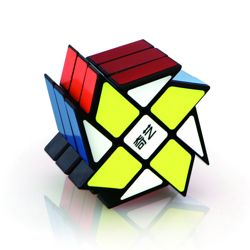 Stiker Sikat Pengasah Otak Puzzle Ajaib Kubus Kincir Angin 3X3 Terbaru 56Mm Mainan Tanpa Stiker Berkelok Hitam Edukasi untuk Anak-anak