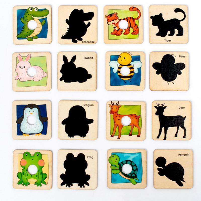 Cartes de puzzle assorties pour animaux, jouet de tri et d'association unique, jeu de forme de puzzle, empileur, activité pour tout-petits, document