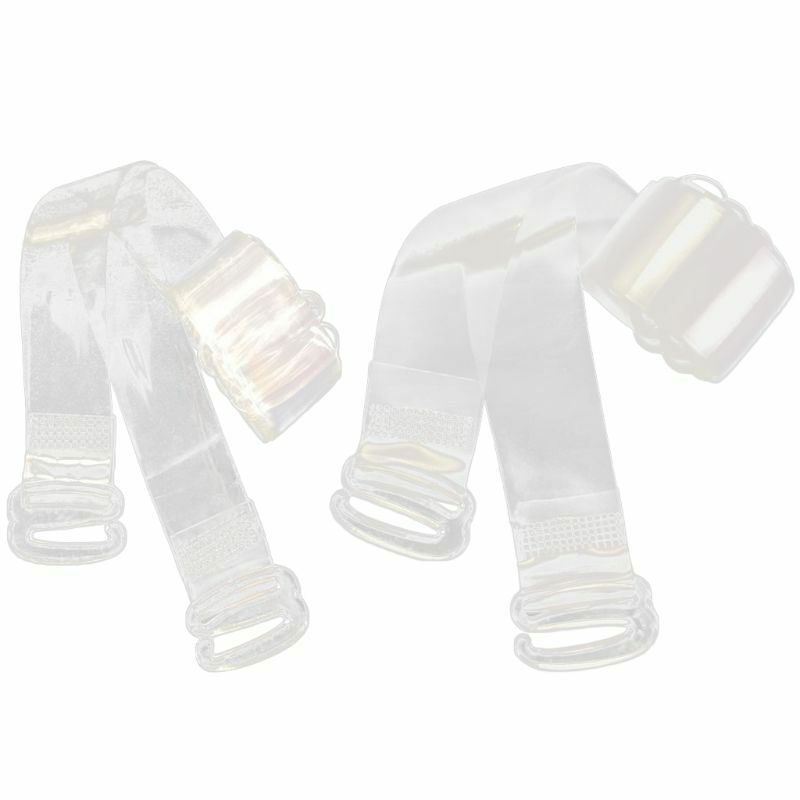 1 par invisível sutiã cinta elástica cinto de ombro transparente antiderrapante plástico 1cm