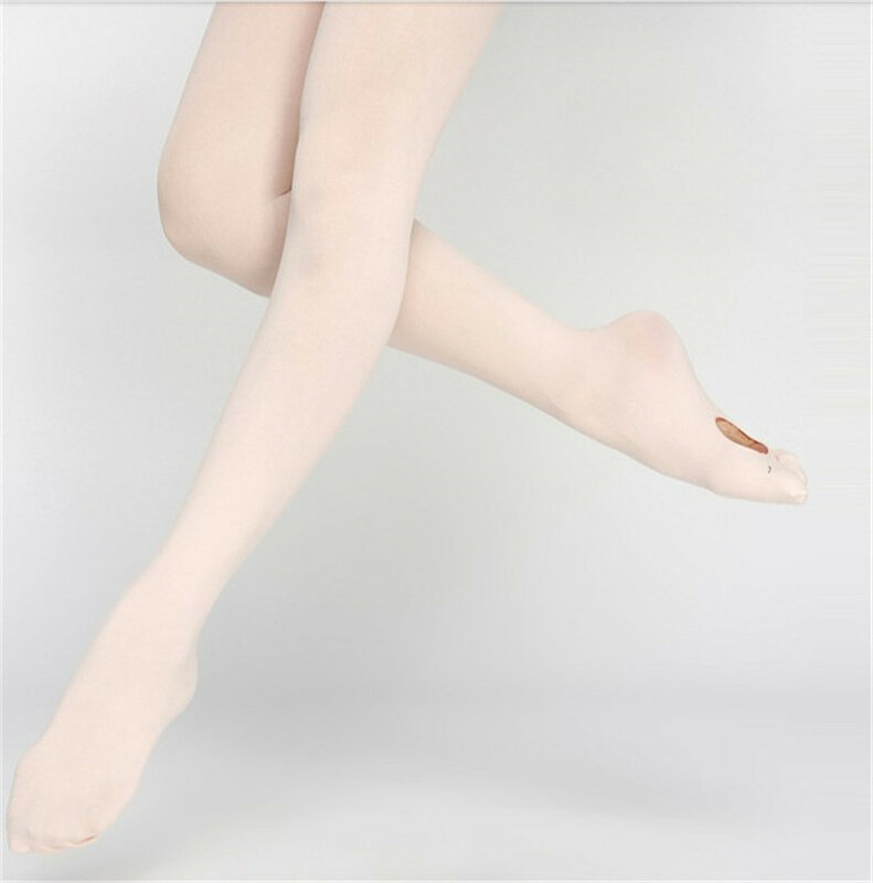 High Quality 60D Full Sizes Kids Girls Child Women Adult Nylon Spandex Pink Tan Dance Wear Convertible Ballet Tights with hole