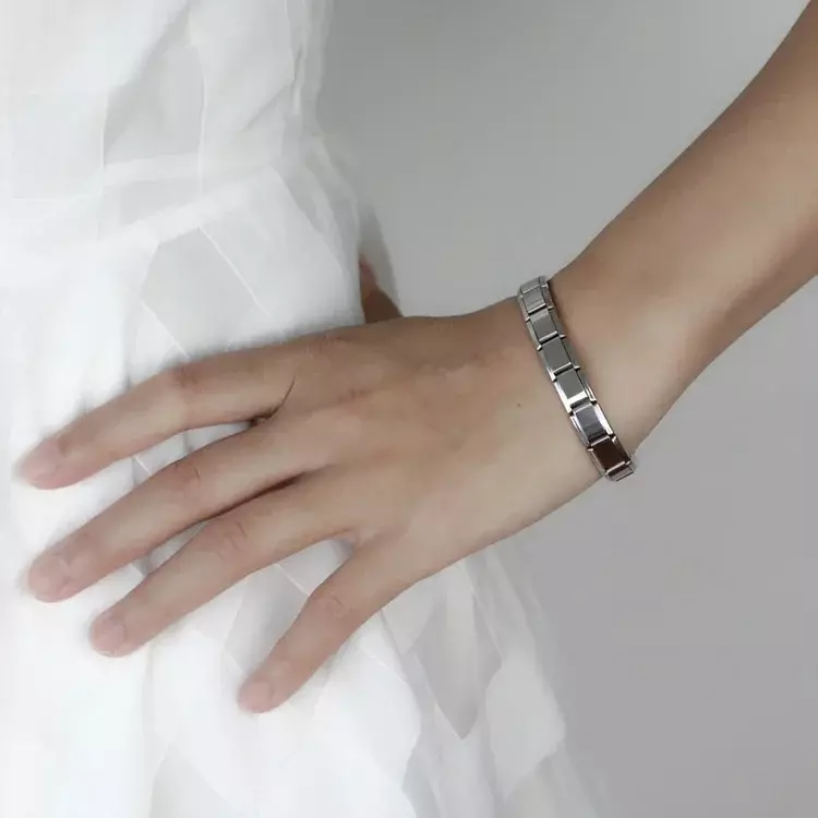 Hapiship-pulsera de acero inoxidable para mujer, brazalete de 9mm de ancho, regalo de boda, G108