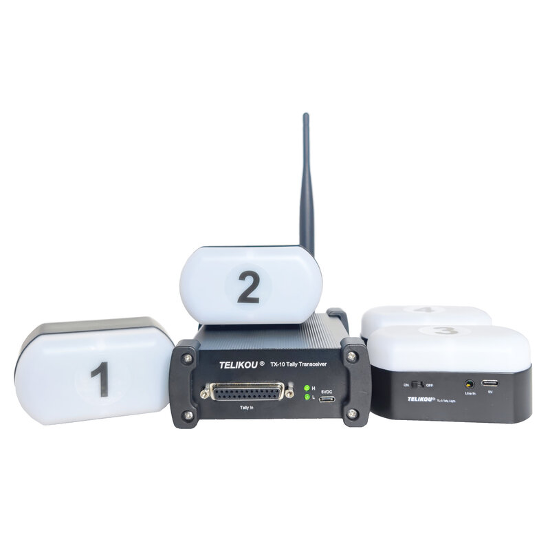 TELIKOU TX-10 | Беспроводной переключатель с несколькими камерами и дистанционным управлением системы Tally для прямой трансляции видео или трансляции через интерфейс BMD
