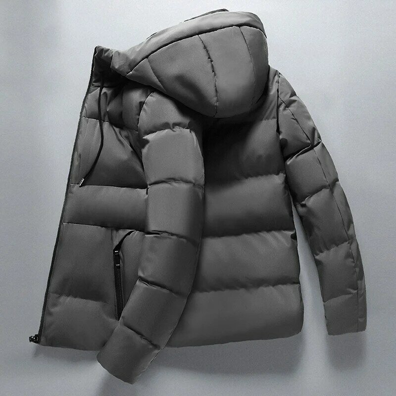 Parka con capucha para hombre, chaqueta gruesa y cálida impermeable, prendas de vestir a prueba de viento, invierno y otoño