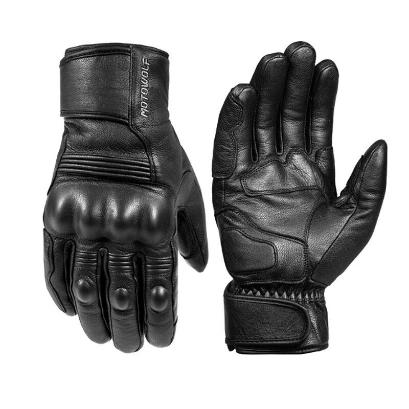 Gants de moto en cuir imperméables pour hommes, gants d'équitation de vélo VTT, écran tactile intérieur, thermique, chaud, nouveau, hiver
