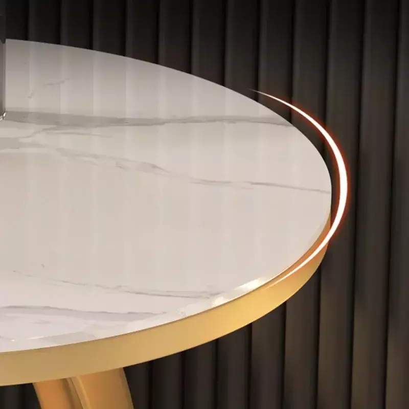 Table basse ronde en marbre nordique, tables basses dorées, meubles en métal de fer de cercle, meubles modernes, salon, blanc, designer