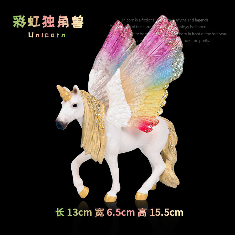 Gorąca sprzedaż imitacja zwierzęcia Model mitologii legenda kolor Pegasus jednorożec plastikowe stałe pcv figurka dzieci zbierać zabawki prezenty