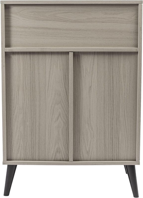 Coffee Bar Cabinet w/ Shelves for Wine, Sideboard Buffet Cabinet, Grey Finish Liquor Bar Cupboard for Kitchen, Dining Room