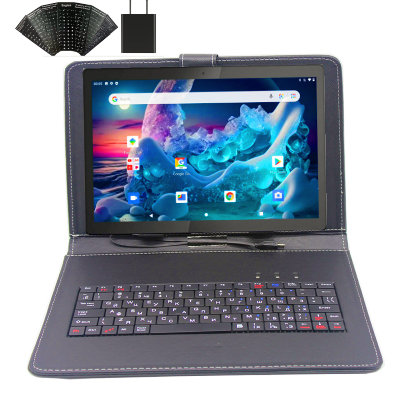 Tableta PC con 2GB de RAM, 16GB de ROM, 10,1 pulgadas, D1019, Android 10, CPU A133, cuatro núcleos, 1280x800, IPS, USB tipo C, cámara Dual