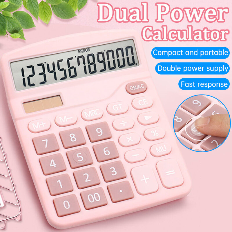 Calculadora financiera de oficina de escritorio pequeña portátil Calculadora electrónica de 12 dígitos con suministros de oficina de aprendizaje de sonido