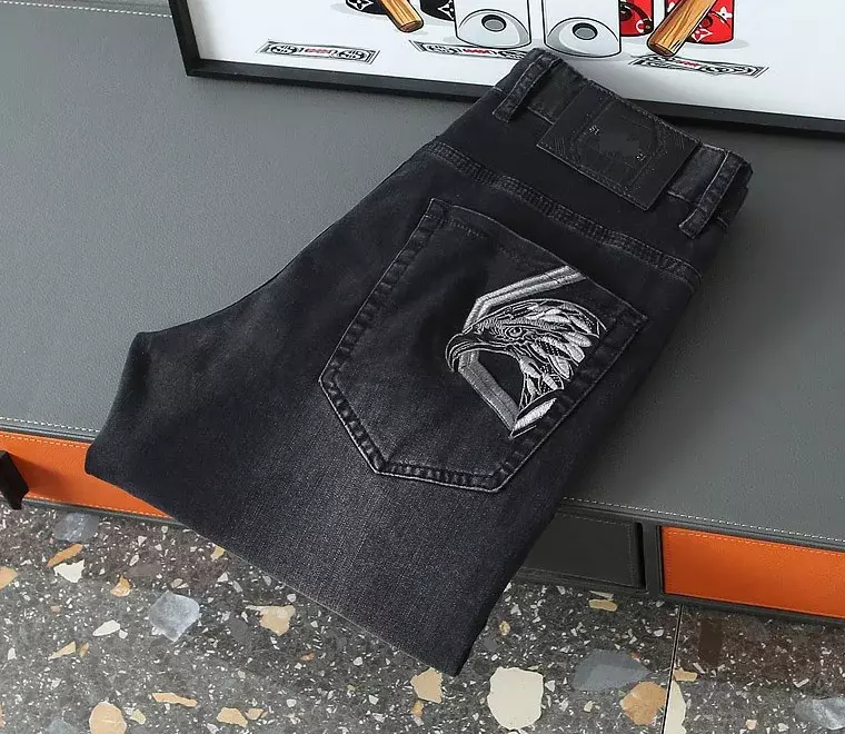 Milliardär Oechsli Jeans dünne Baumwolle Männer 2024 Frühling Sommer neue elastische Belüftung stickerei große Größe 29-40 Mode lange Hosen