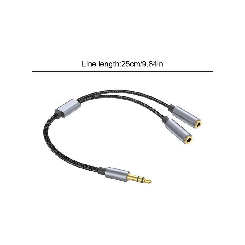 Divisor de Cable de Audio de 3,5mm, conector adaptador de auriculares de calidad de sonido transparente para teléfono, ordenador y PC