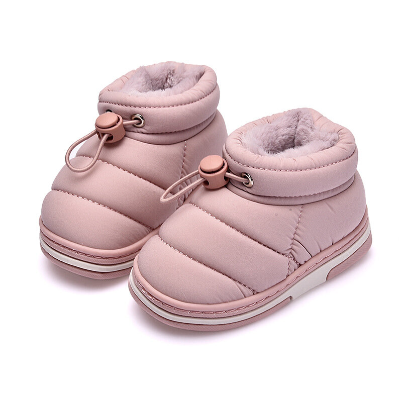 Детская Хлопковая обувь 스우츠, зимние плюшевые ботинки для мальчиков и девочек, теплые зимние ботинки, милая повседневная обувь, детская обувь с подкладкой