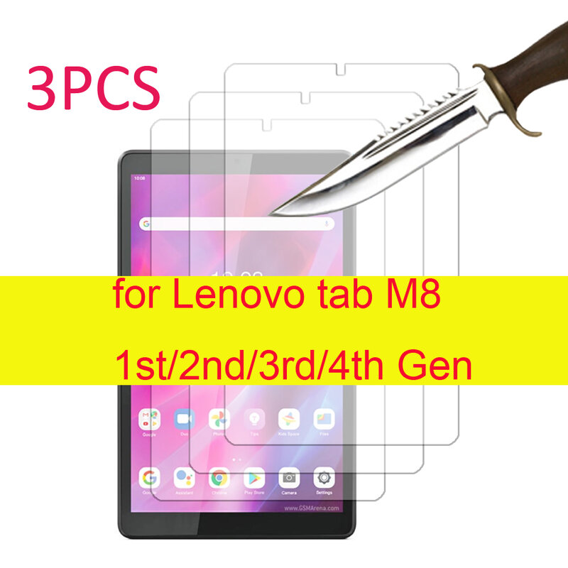 3 sztuki dla Lenovo tab M8 1st 2nd 3rd 4th Gen 8 "ochraniacz na ekran ze szkła hartowanego 3 opakowania folia ochronna na tablet HD Antiscratch