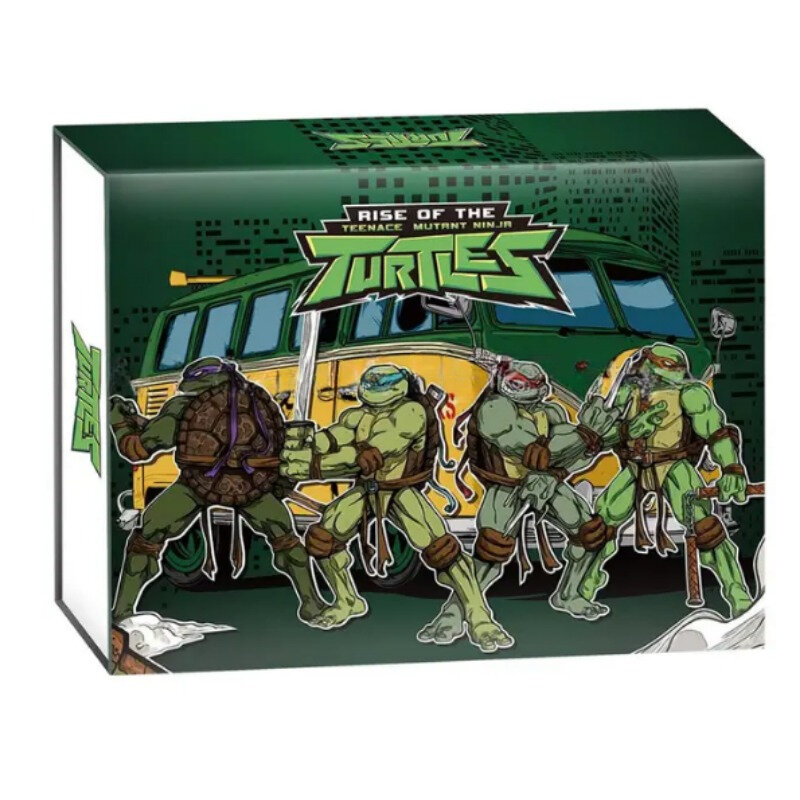 Nastoletnie zmutowane żółwie Ninja kolekcja kart Anime urządzenia peryferyjne postacie Raphael Donatello karty pudełko na prezenty papierowe zabawki