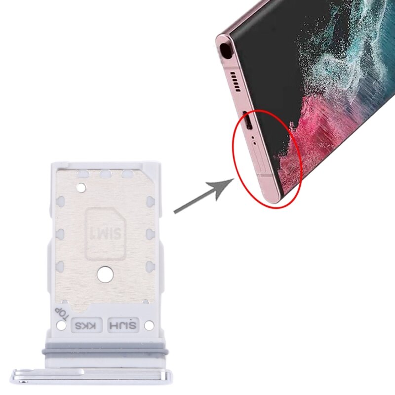 100% Original SIM Card Tray + SIM Card Tray For Samsung Galaxy S22 Ultra 5G SM-S908B