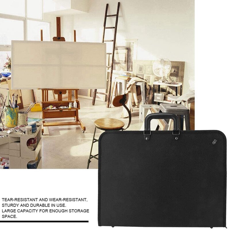 3X Art Portfolio Case With Zipper,Artist Carrying Case Poster Board,Tote Bag For Art Storage Folder