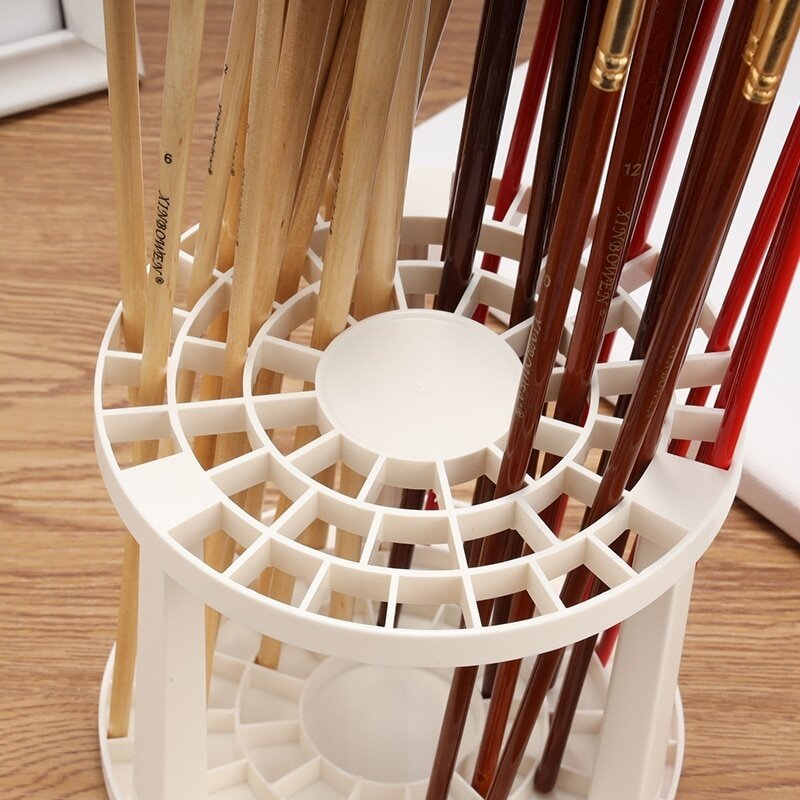 49 Holes New Portable Paint Brush Pen Holder Watercolor Rack Display Stand Support for Students Desk Organizer School Supplies