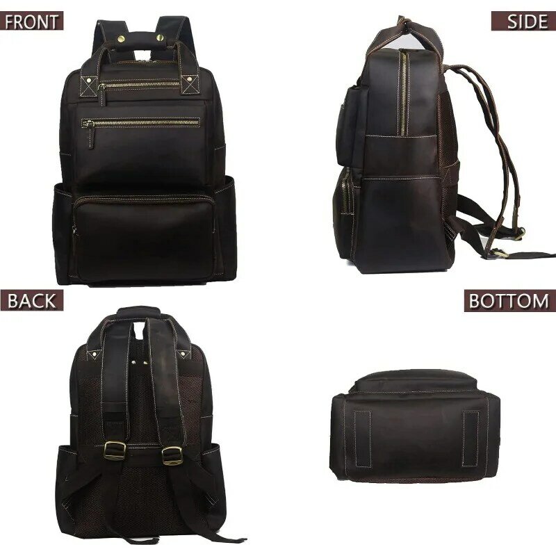 for Men,Travel Backpack Men Laptop Backpack Trolley Sleeve,Rucksack Men Fits 15.6 Inch Notebook,Brown (Classic Black)