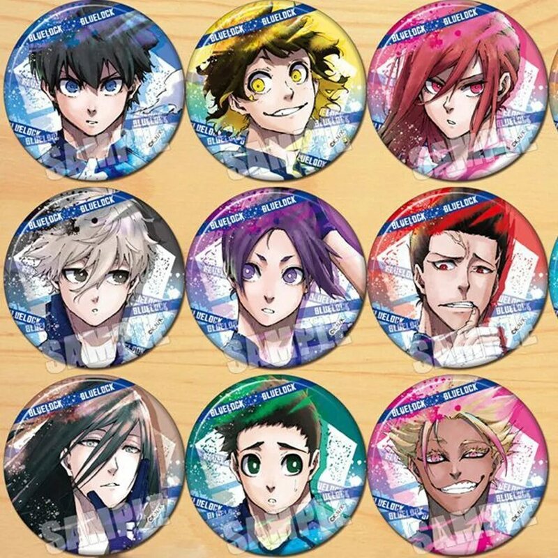 Anime Character Lock Badge Pin, Cosplay, Isagi, Chigiri, Bachira, Nagi, Karasu, Cartoon Broche Pins, adereços de festa